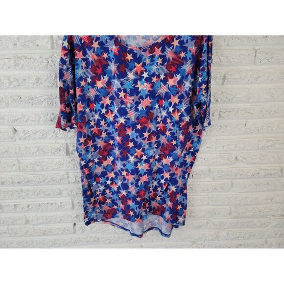 Patriotic Lularoe Womens Top Extra Large XL Tee Fourth of July Asymmetric D21E - Picture 4 of 8